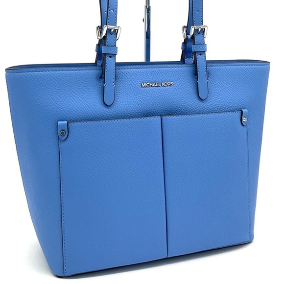 Michael Kors Jet Set Medium Pocket Tote Bag South Pacific Blue - Picture 1 of 12